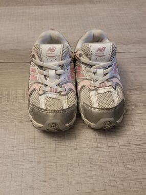 New Balance Kids' White & Pink Running Shoes